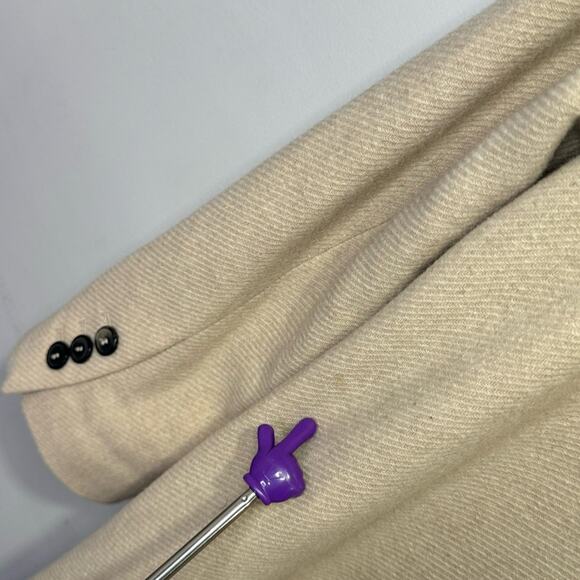 Zara Wool Blend Double Breasted Classic Straight Cut Beige Coat Small - Picture 12 of 12